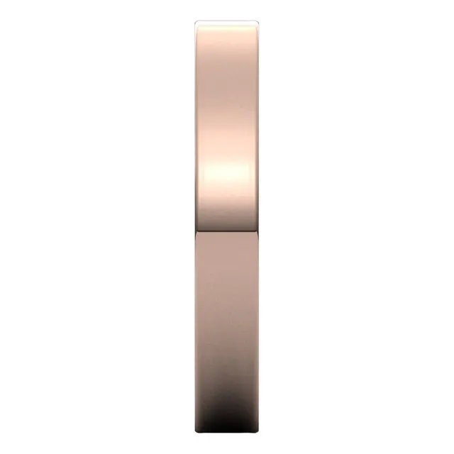 10K Rose Gold Flat Ultra-Light Wedding Band, 3 mm Wide