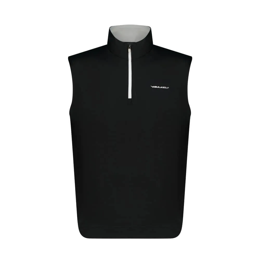 Aguila Golf Quarter-Zip Sleeveless Vest – Black Performance Fit