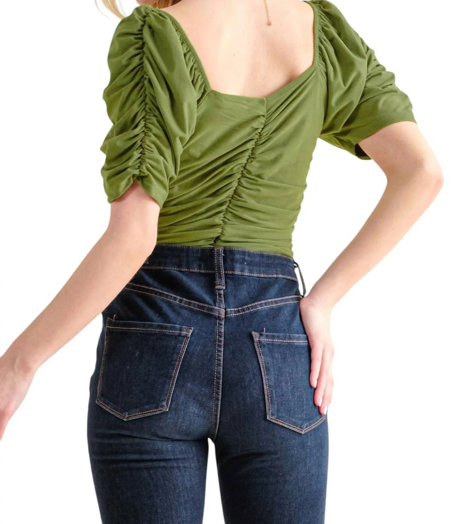 And The Why - Dollywood Ruched Detailed Jersey Bodysuit