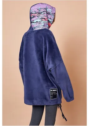 ARTKA OVERSIZED HOODIE WITH MULTI COLOR PRINT HOOD
