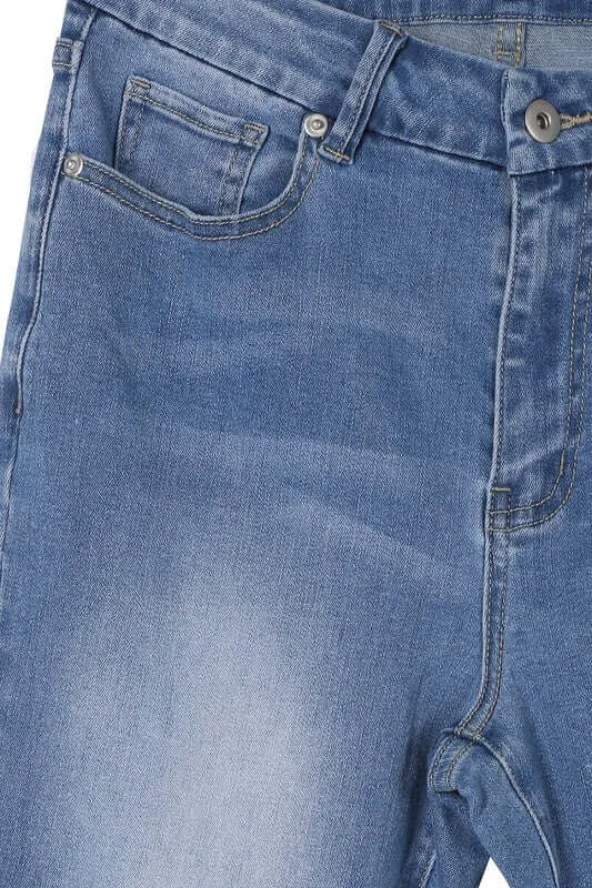 Blue Denim Stretchy Flare Jeans