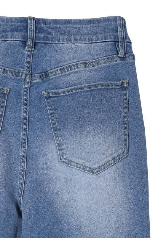 Blue Denim Stretchy Flare Jeans