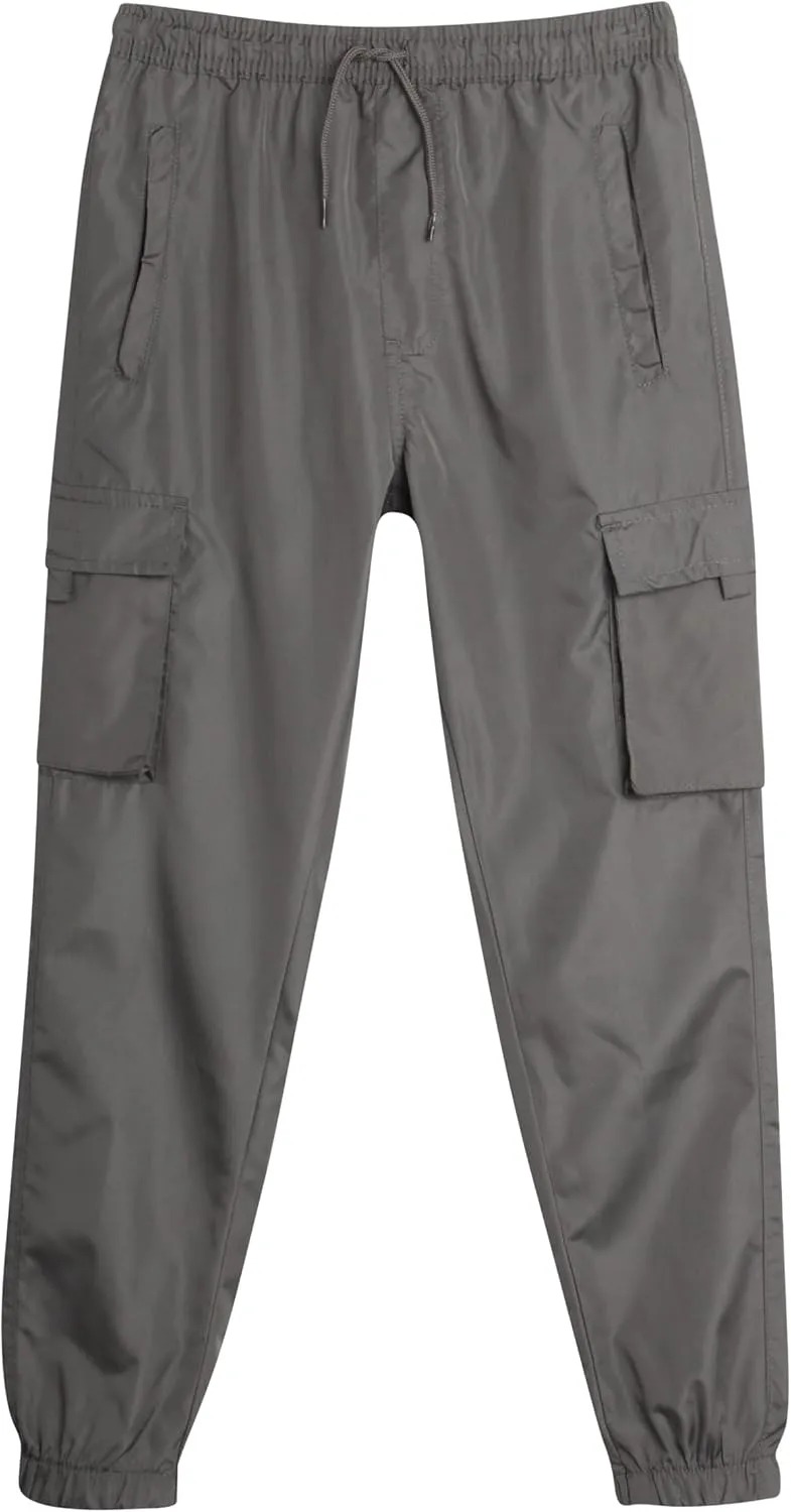Boys Tech Pants - Quick Dry Performance Stretch Woven Joggers - Hybrid Cargo Jogger Pants for Boys (Sizes: 8-18)