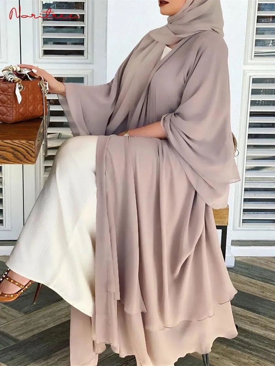 Casual Middle Eastern Style Arabic Cardigan Open Abaya