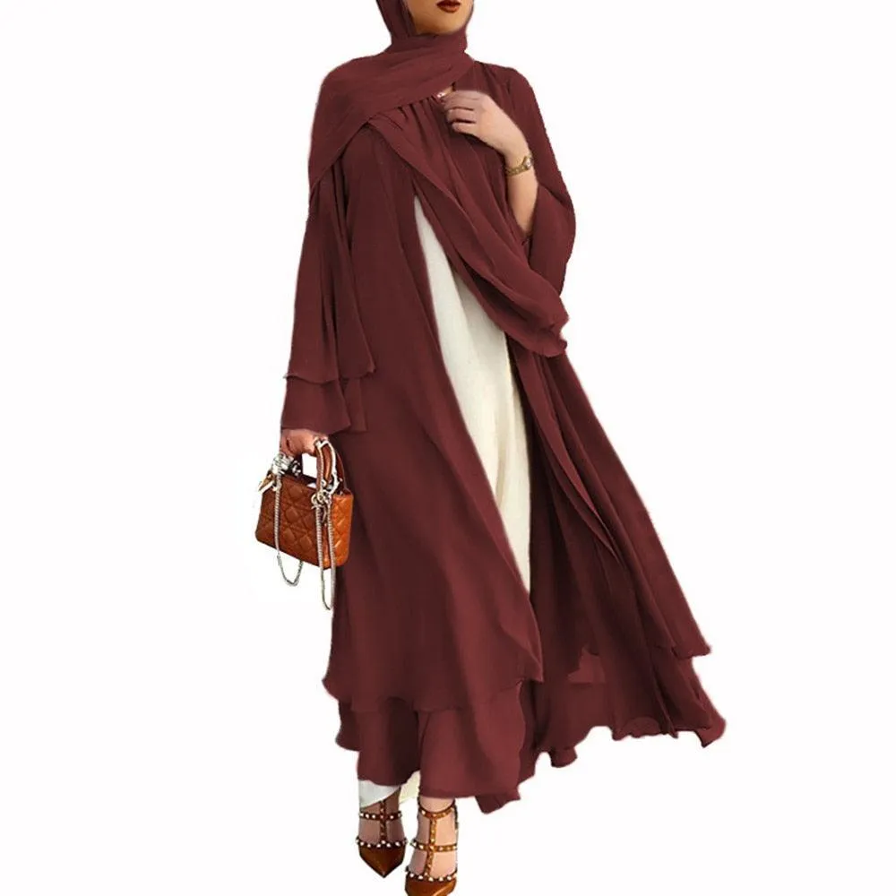 Casual Middle Eastern Style Arabic Cardigan Open Abaya