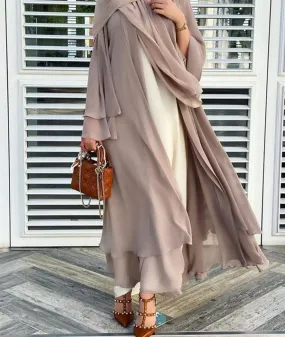 Casual Middle Eastern Style Arabic Cardigan Open Abaya