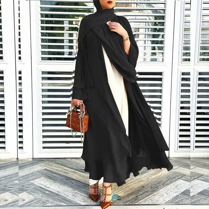 Casual Middle Eastern Style Arabic Cardigan Open Abaya