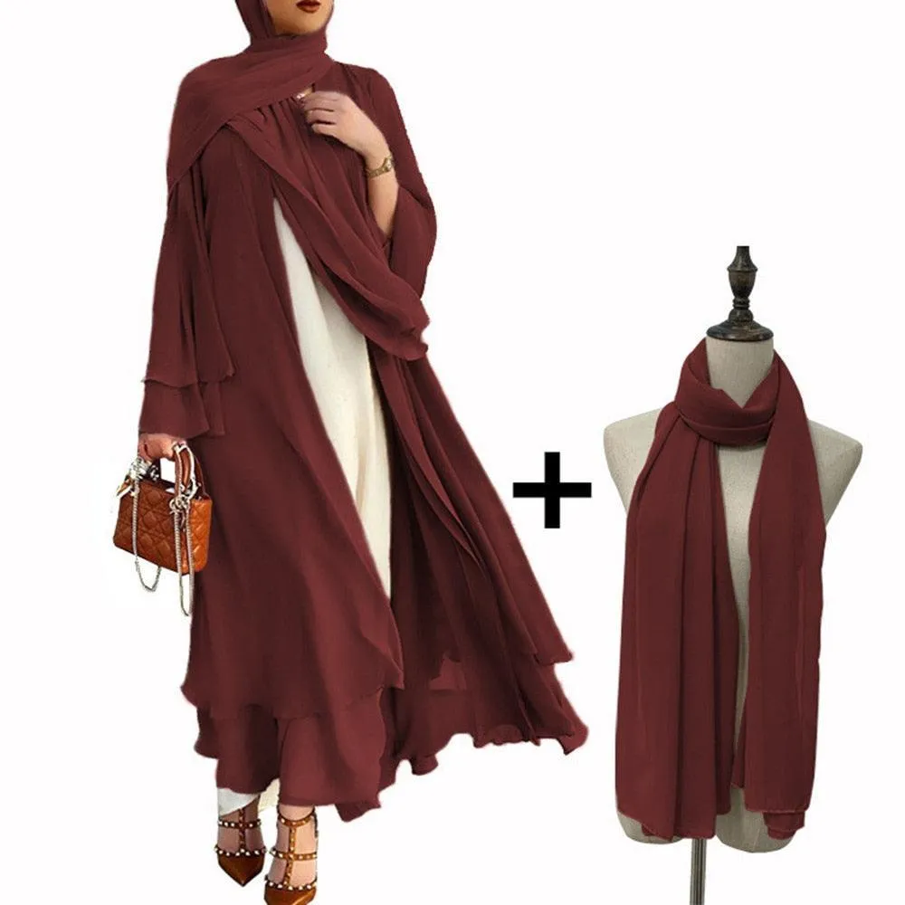 Casual Middle Eastern Style Arabic Cardigan Open Abaya
