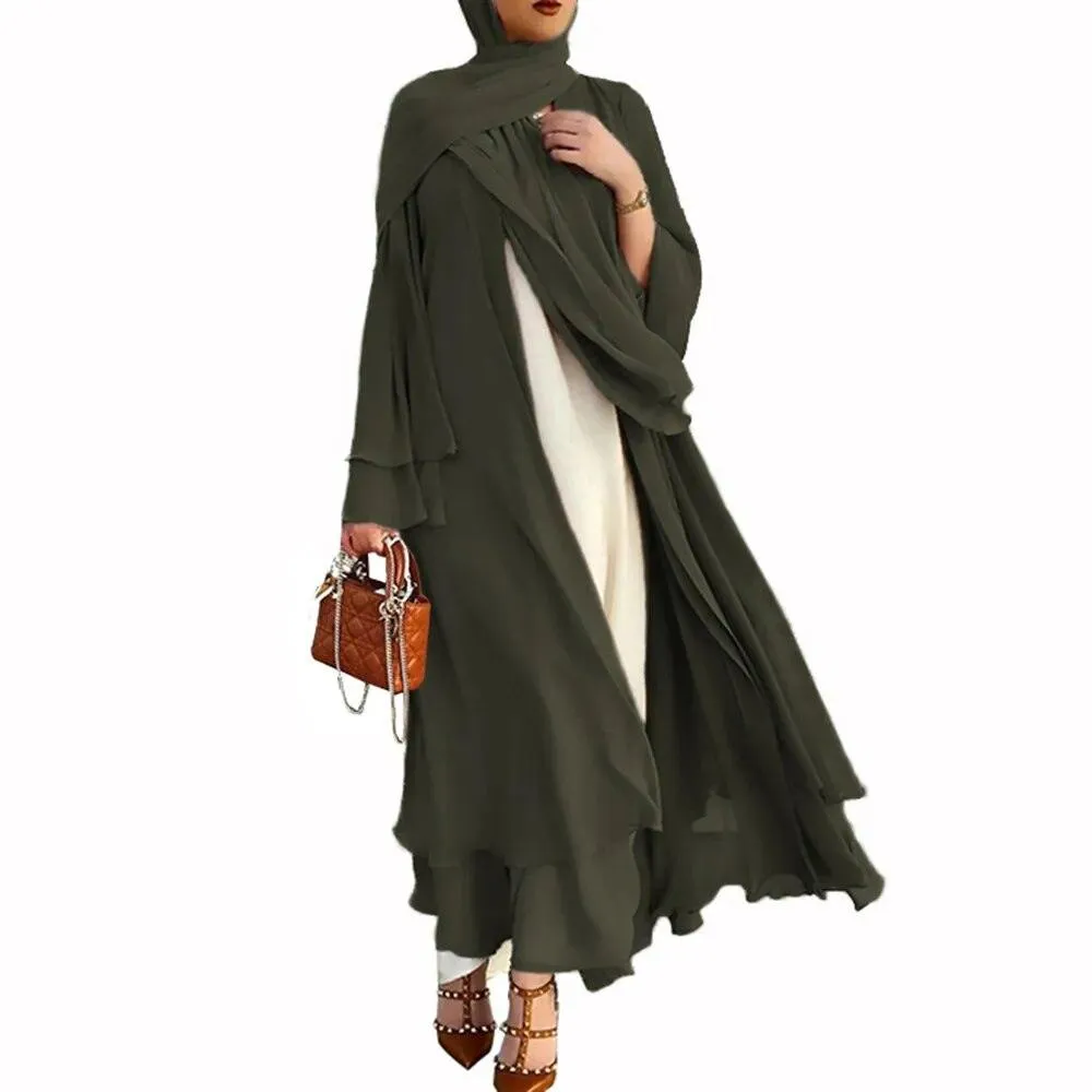 Casual Middle Eastern Style Arabic Cardigan Open Abaya