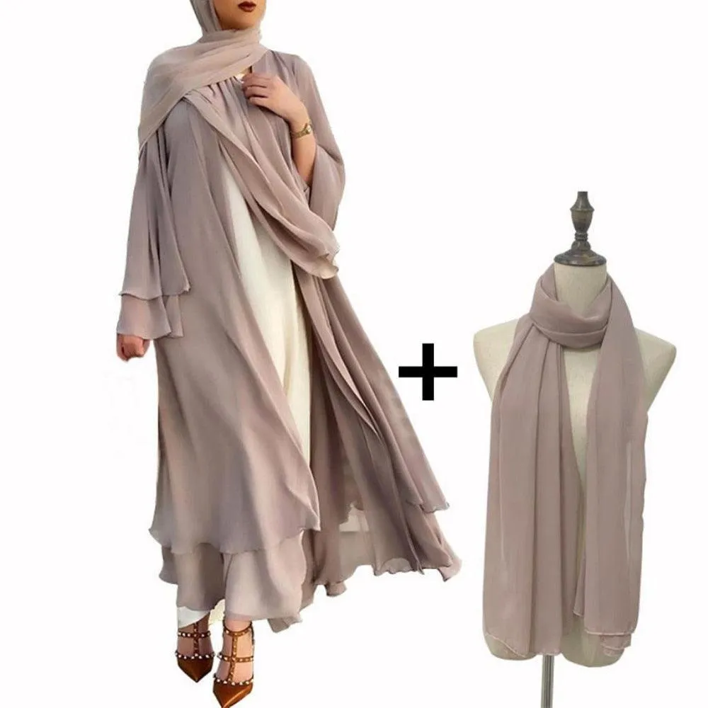 Casual Middle Eastern Style Arabic Cardigan Open Abaya