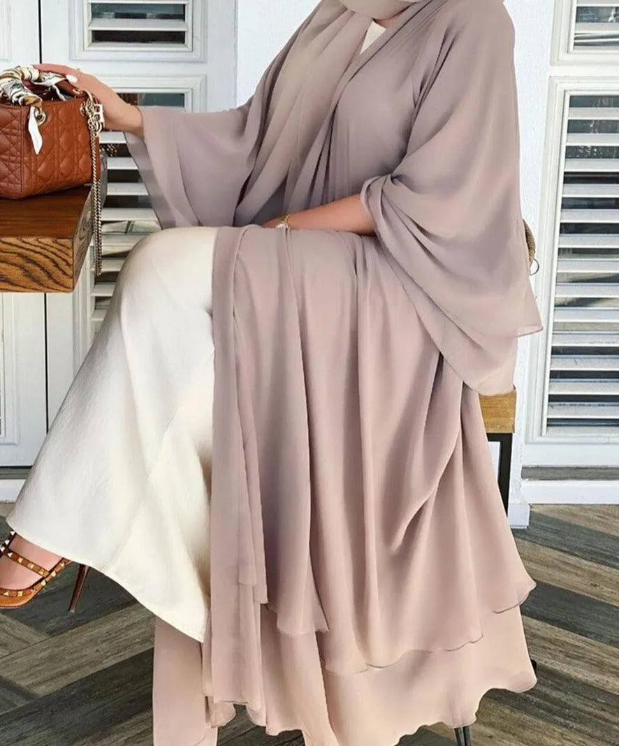 Casual Middle Eastern Style Arabic Cardigan Open Abaya