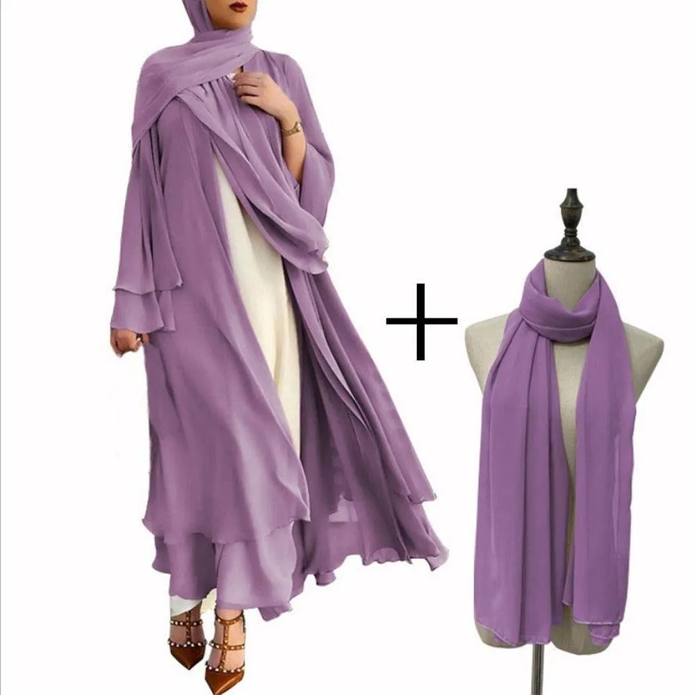 Casual Middle Eastern Style Arabic Cardigan Open Abaya