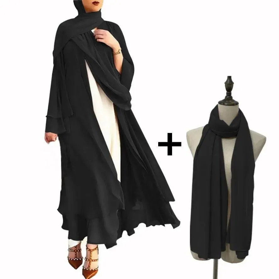 Casual Middle Eastern Style Arabic Cardigan Open Abaya