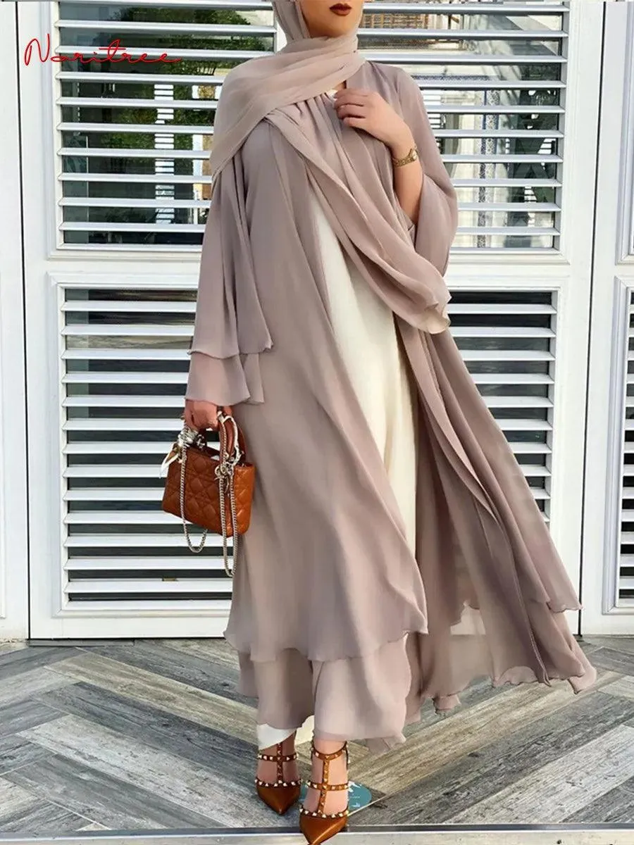 Casual Middle Eastern Style Arabic Cardigan Open Abaya