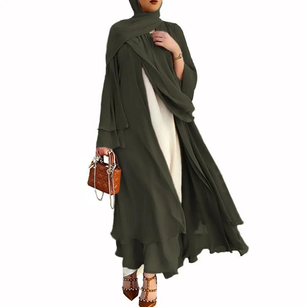 Casual Middle Eastern Style Arabic Cardigan Open Abaya
