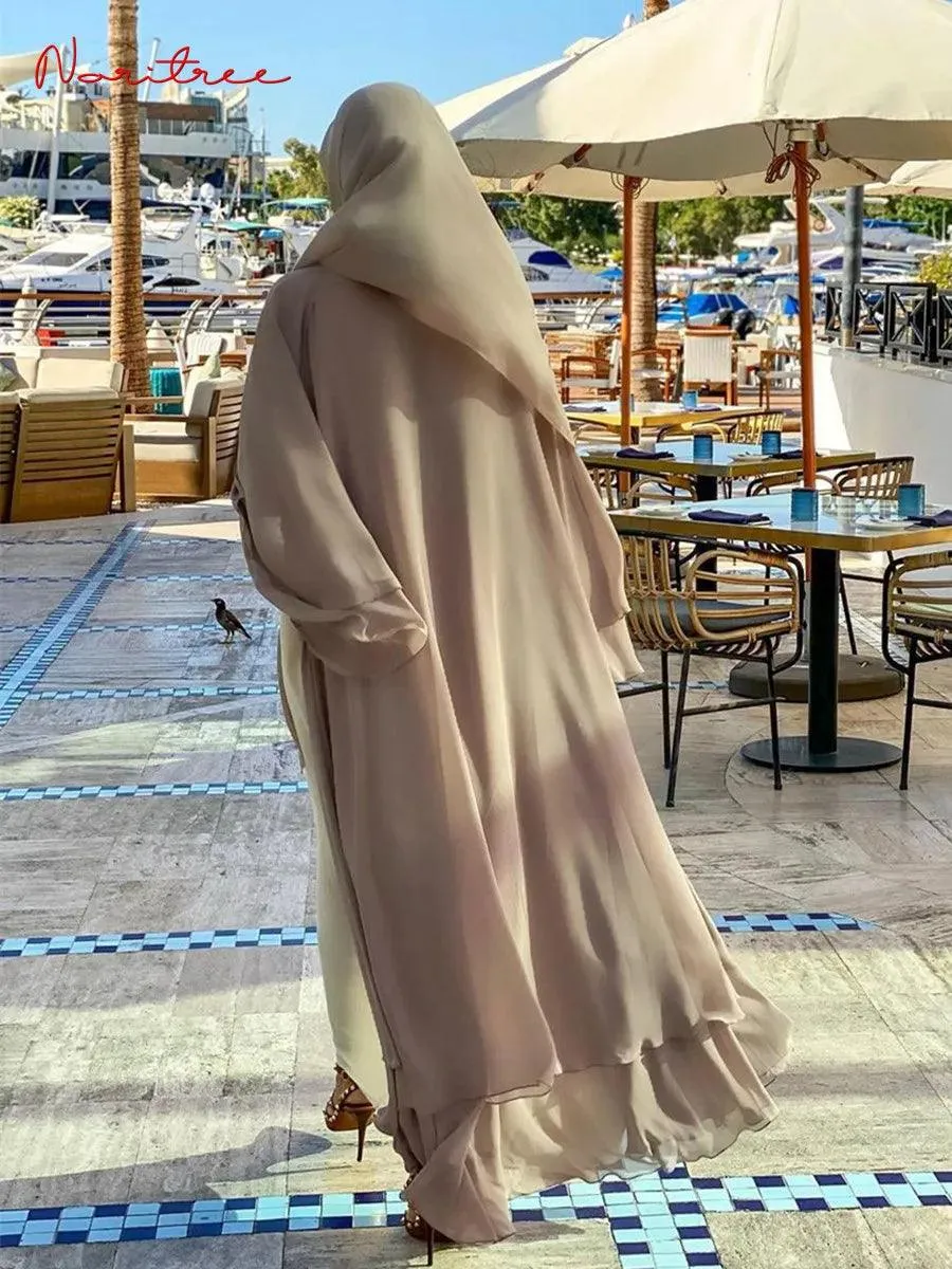 Casual Middle Eastern Style Arabic Cardigan Open Abaya