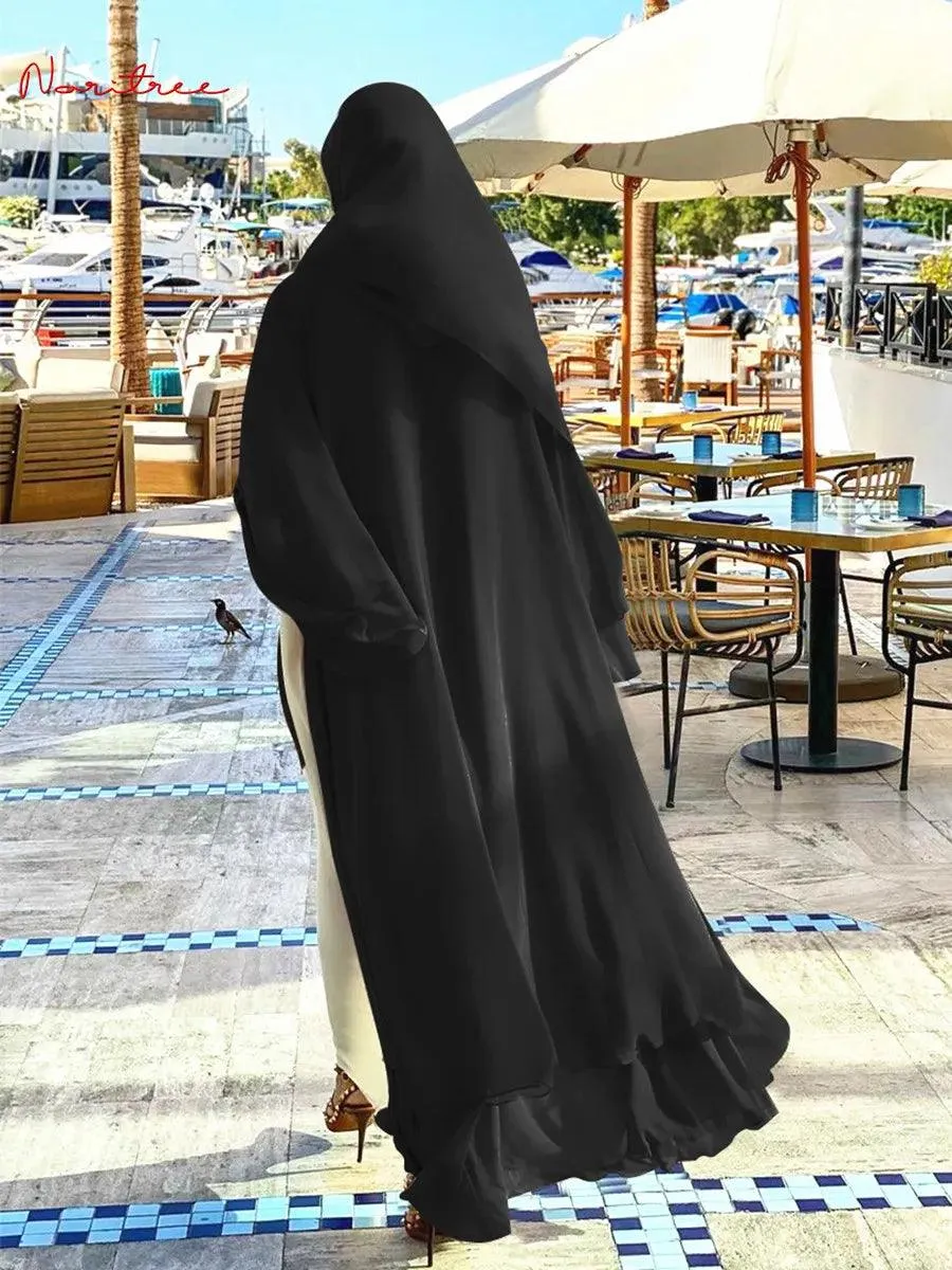 Casual Middle Eastern Style Arabic Cardigan Open Abaya