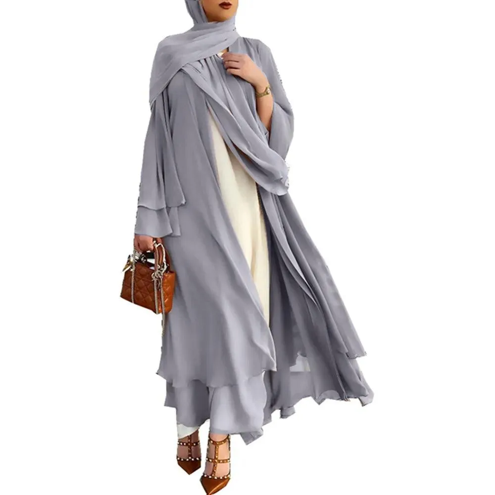 Casual Middle Eastern Style Arabic Cardigan Open Abaya