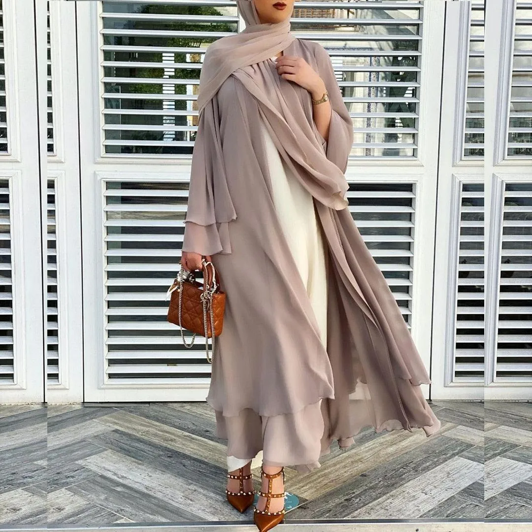 Casual Middle Eastern Style Arabic Cardigan Open Abaya