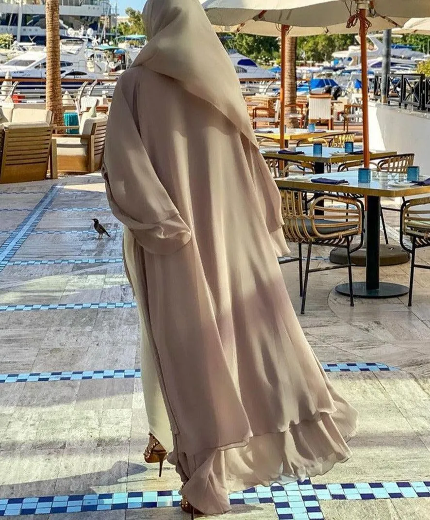 Casual Middle Eastern Style Arabic Cardigan Open Abaya