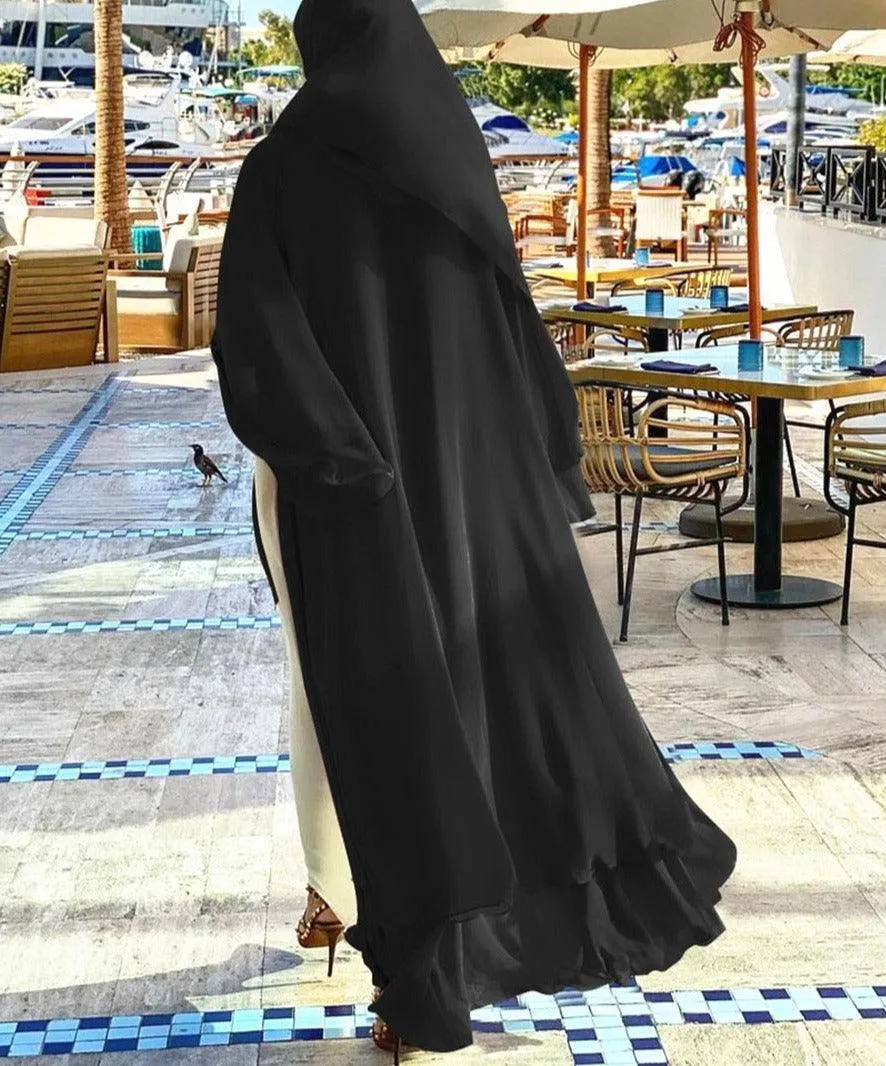 Casual Middle Eastern Style Arabic Cardigan Open Abaya