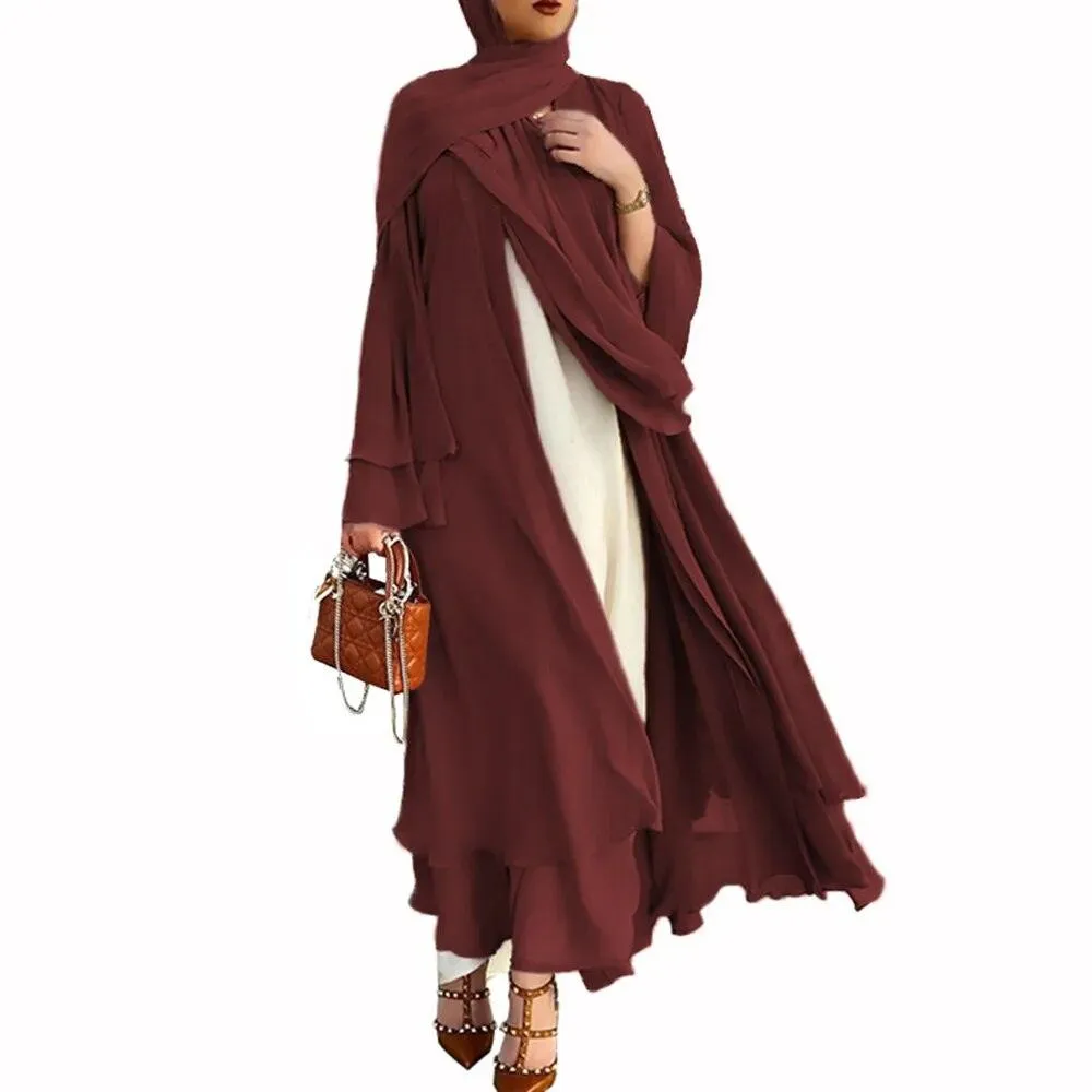 Casual Middle Eastern Style Arabic Cardigan Open Abaya