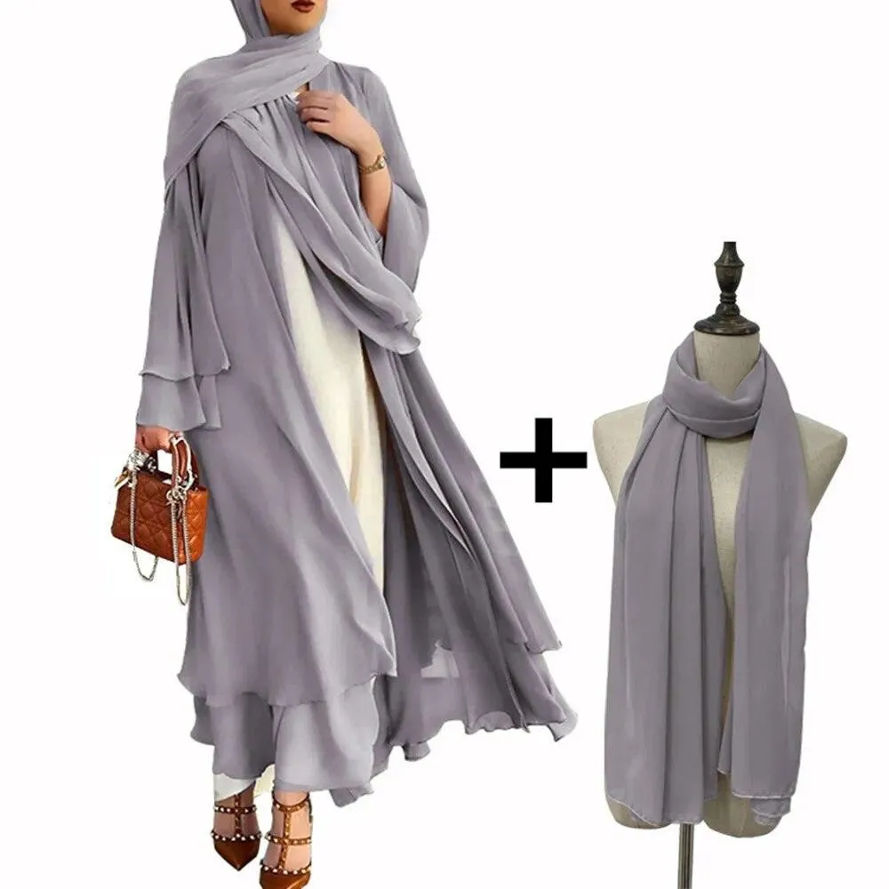 Casual Middle Eastern Style Arabic Cardigan Open Abaya