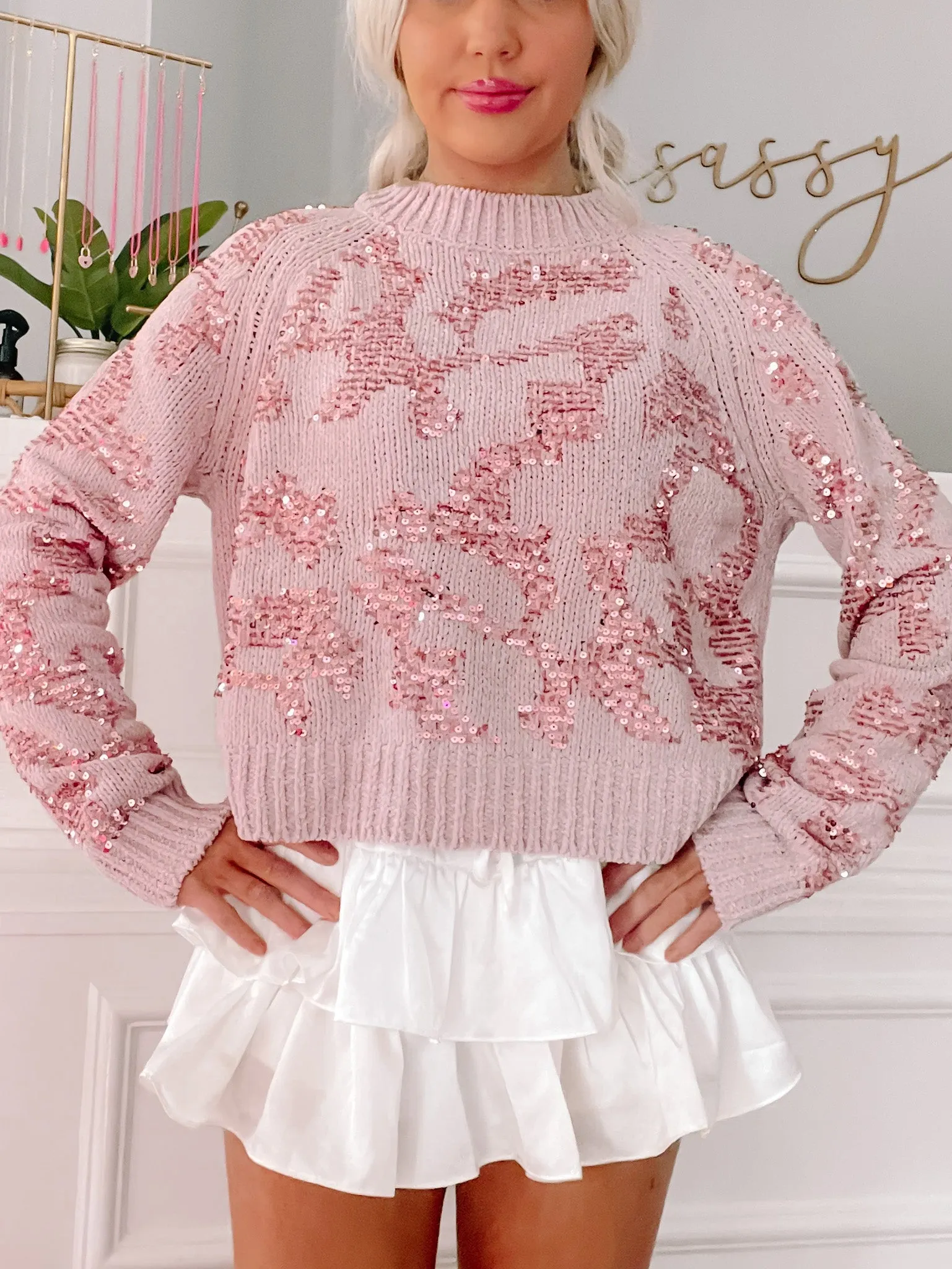 Chic Cheetah Sweater | Pink