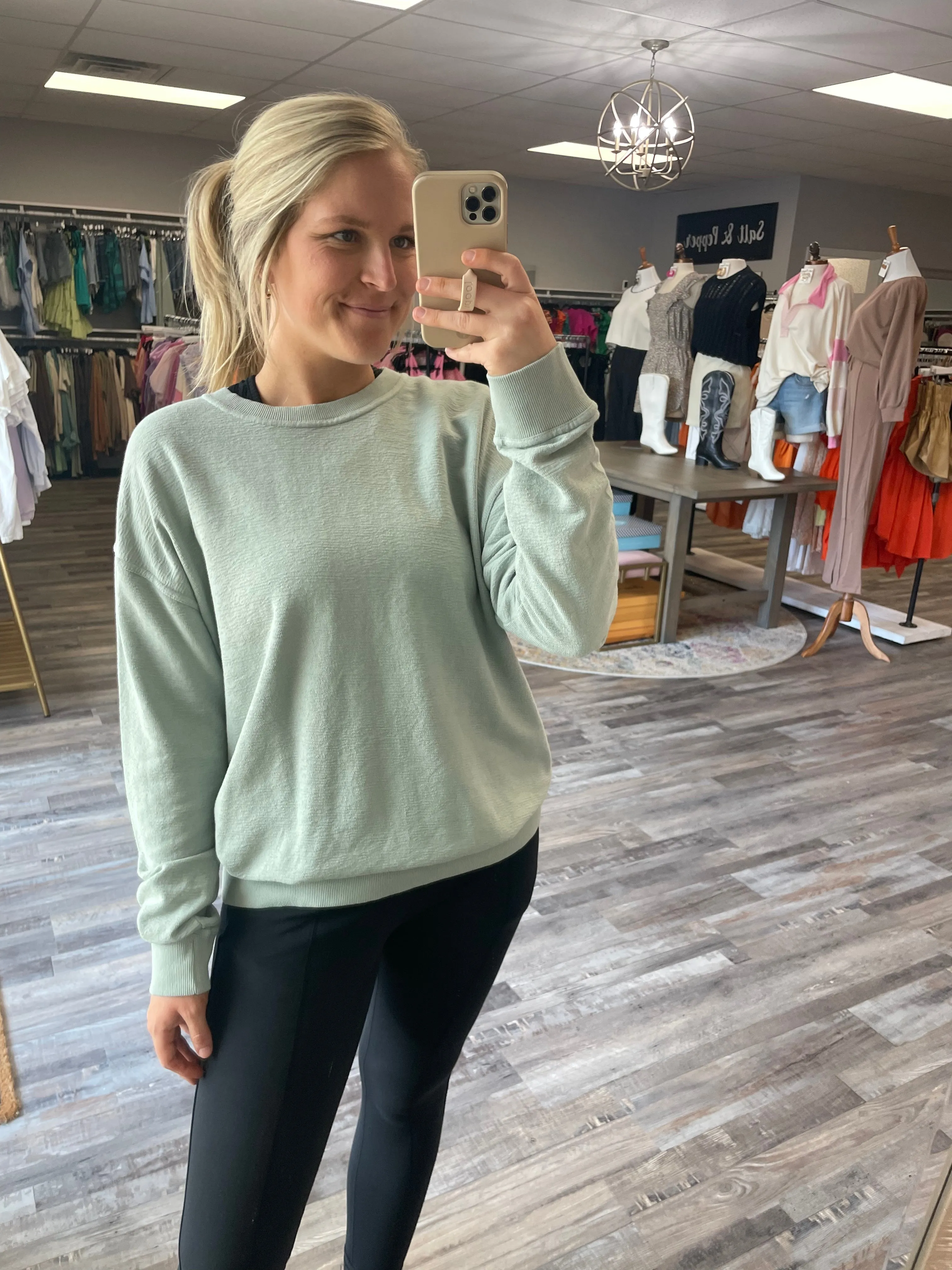 Crew Neck Pullover - Sage