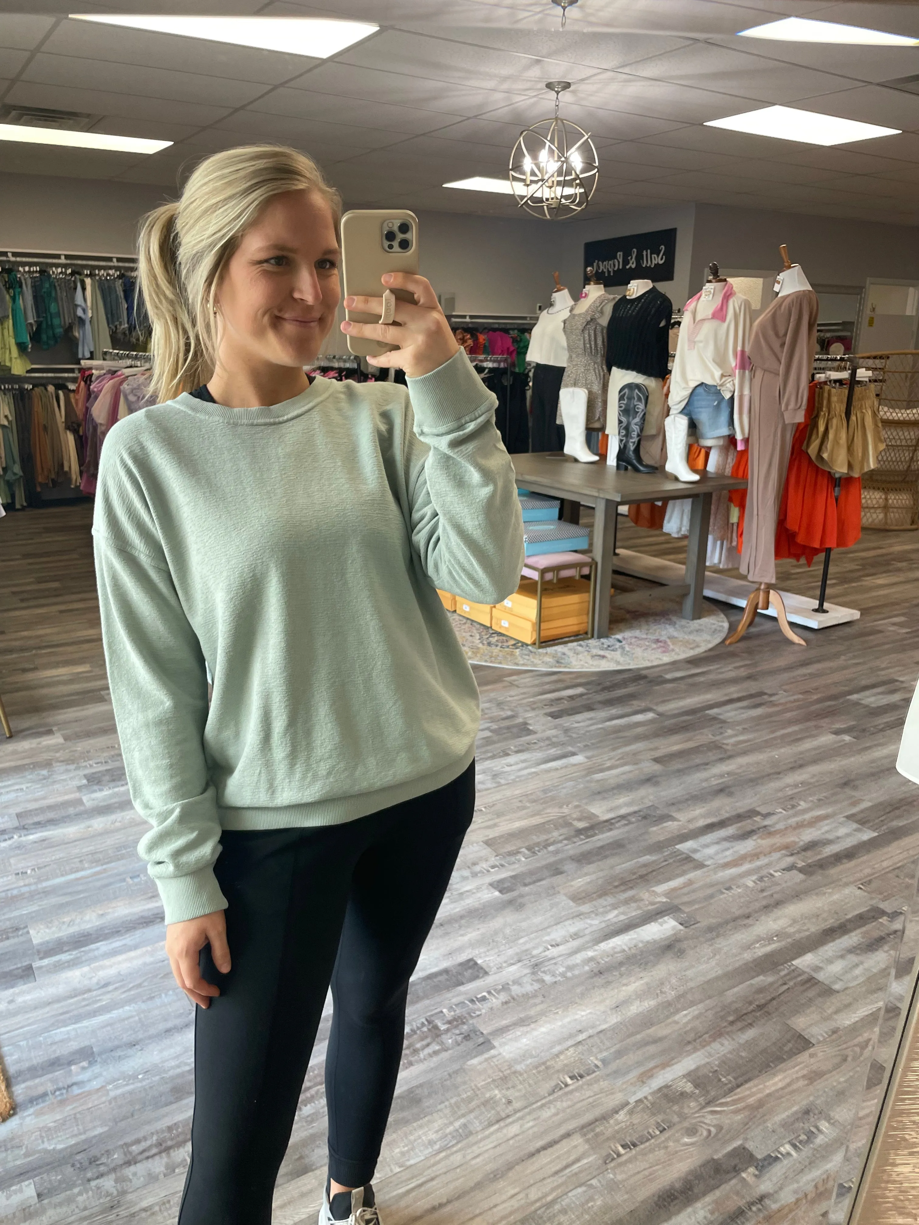 Crew Neck Pullover - Sage