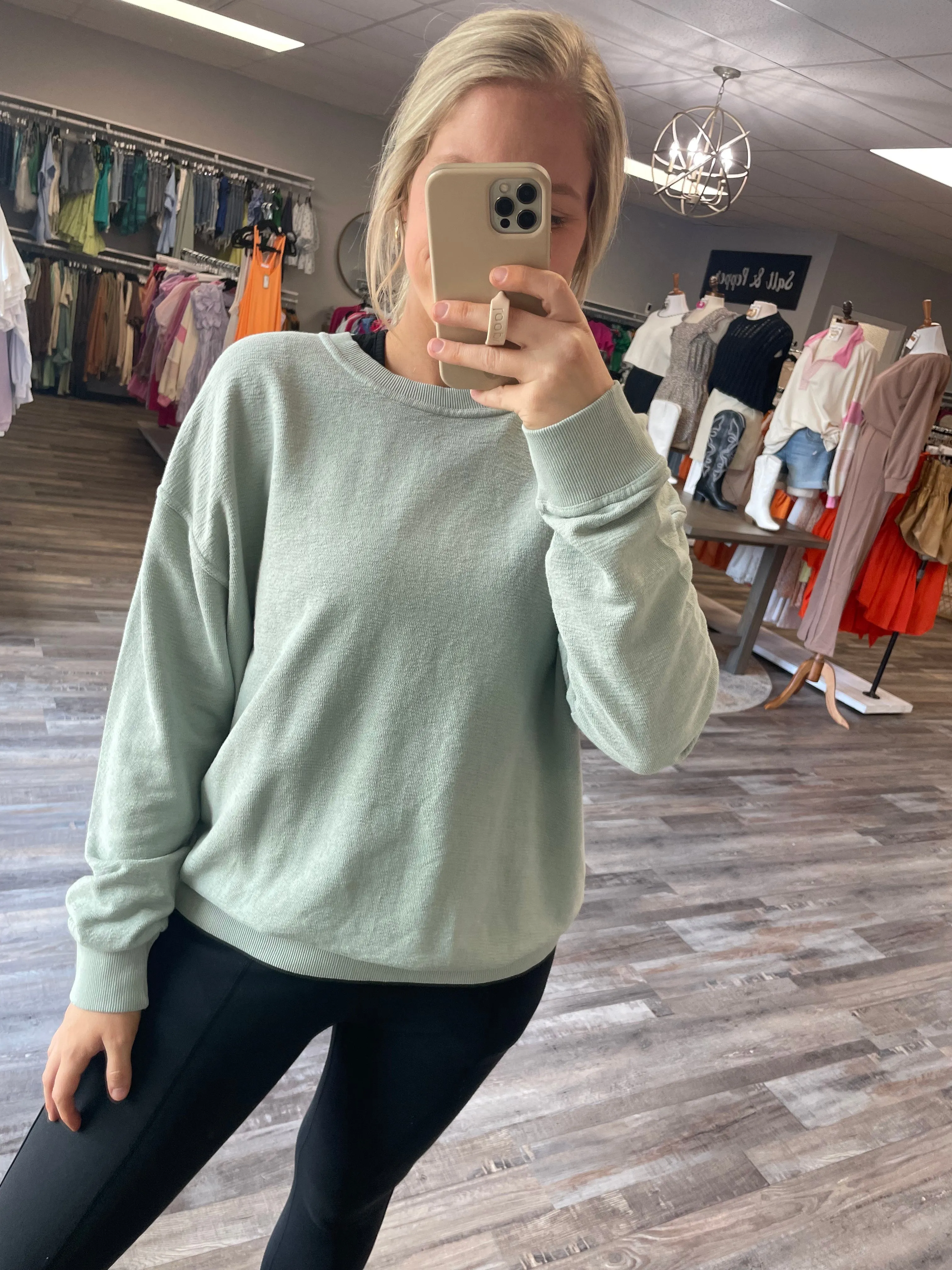 Crew Neck Pullover - Sage