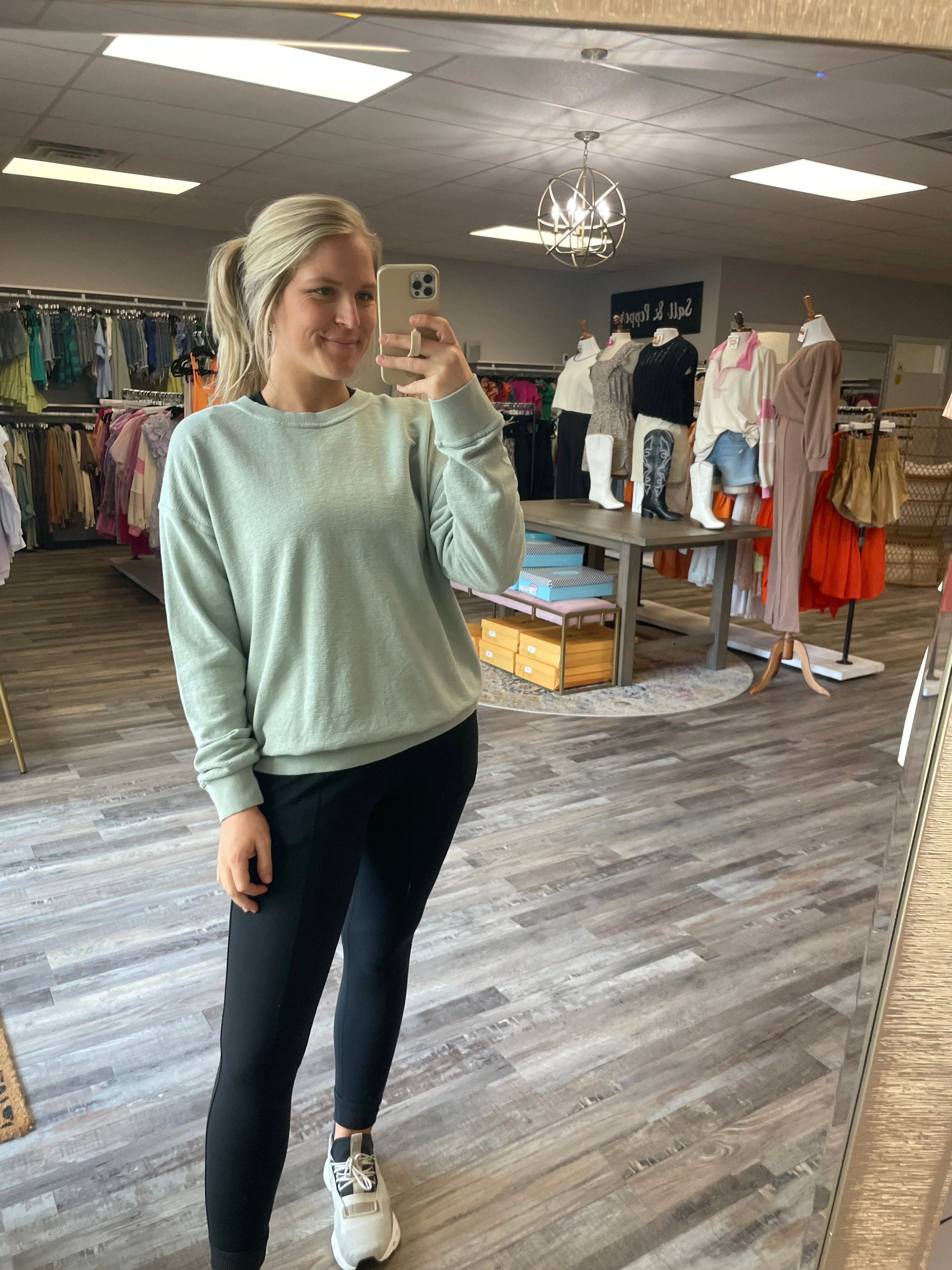 Crew Neck Pullover - Sage