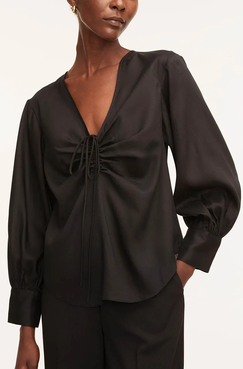 Drawstring Long Sleeve Blouse