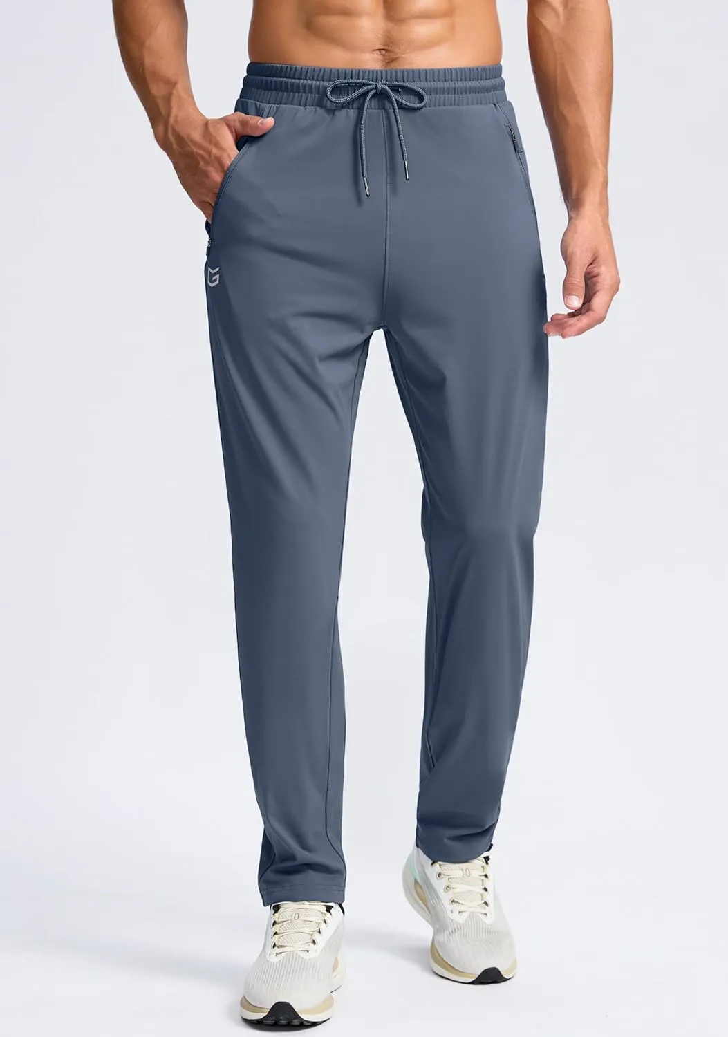 G Gradual Men's 30"/32"/34"/36" Inseam Tall Sweatpants with Zipper Pockets Stretch Long Joggers Athletic Workout Pants Men