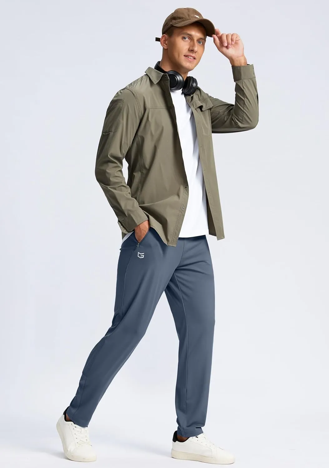 G Gradual Men's 30"/32"/34"/36" Inseam Tall Sweatpants with Zipper Pockets Stretch Long Joggers Athletic Workout Pants Men