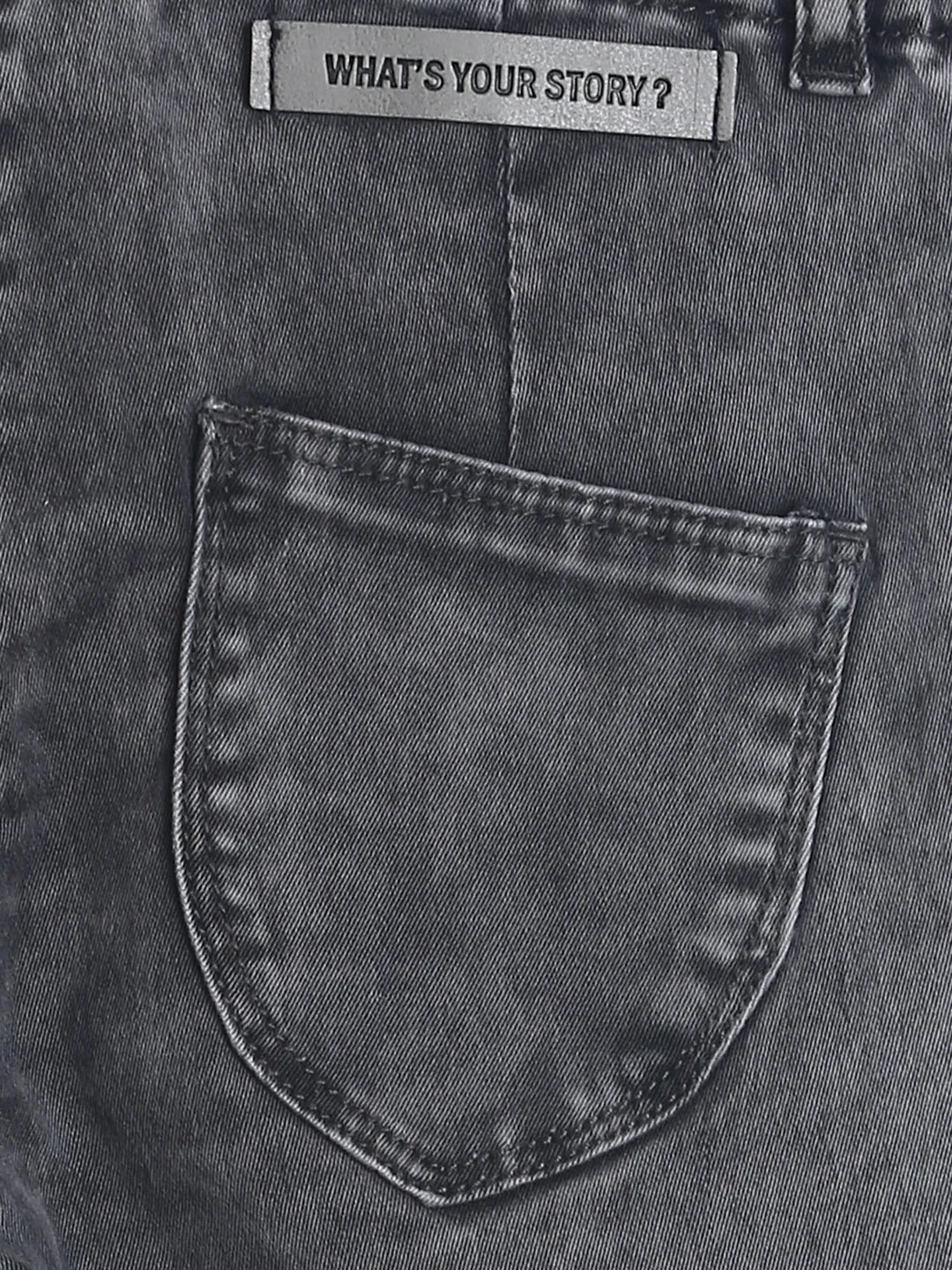 Girls Slim Fit Grey Denim Joggers