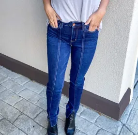 Haylie High Rise Skinny Jeans with Ankle Step Hem