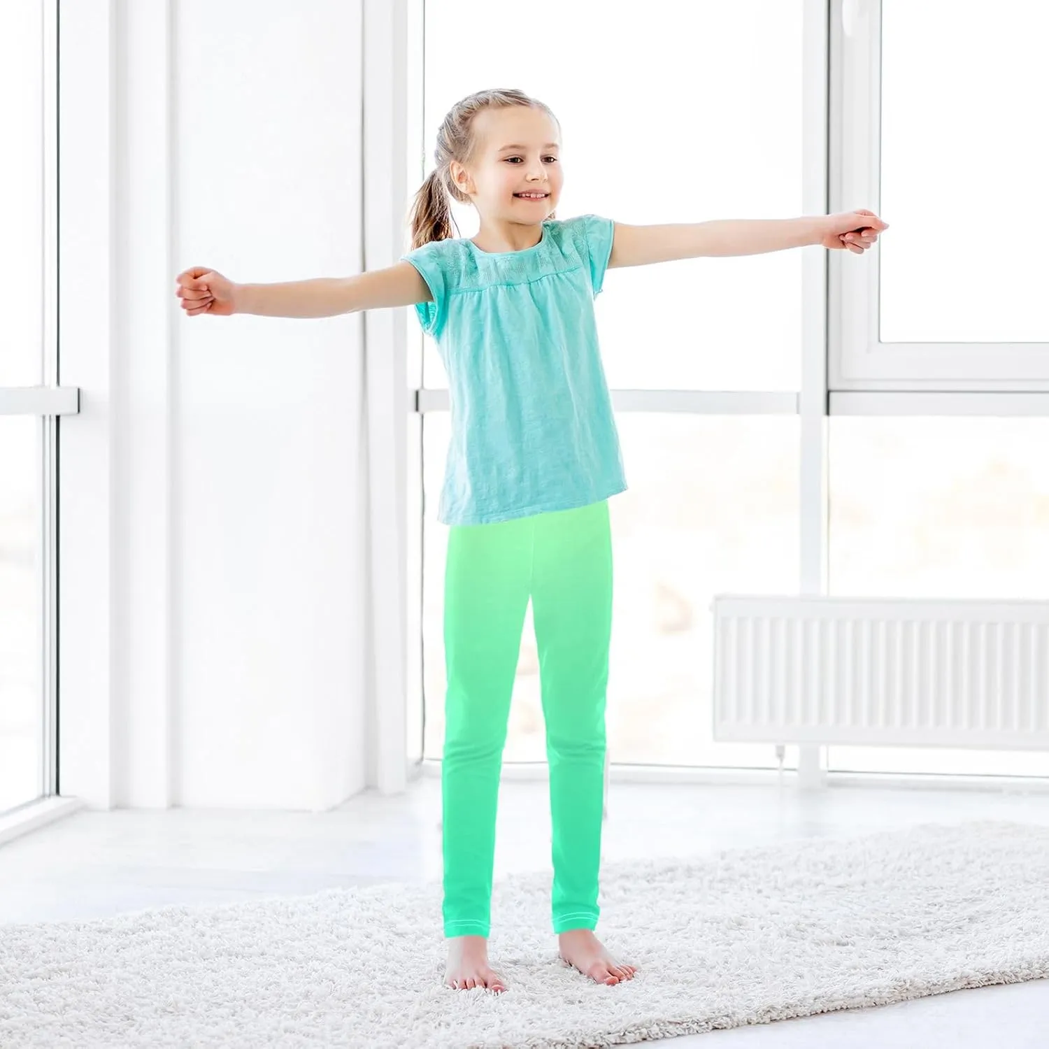 J JOYSAY Blue Pink Gradient Girls Leggings Kids Yoga Pants