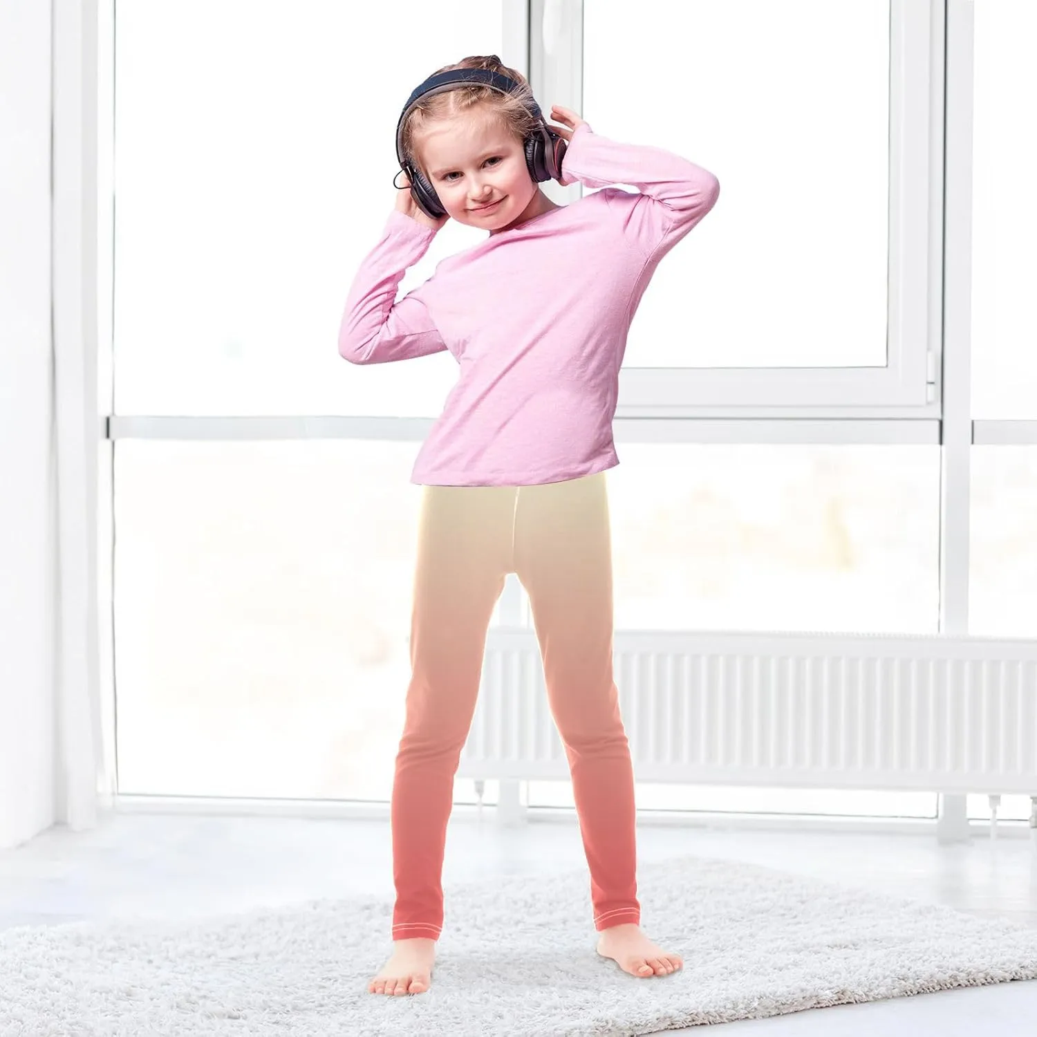 J JOYSAY Blue Pink Gradient Girls Leggings Kids Yoga Pants