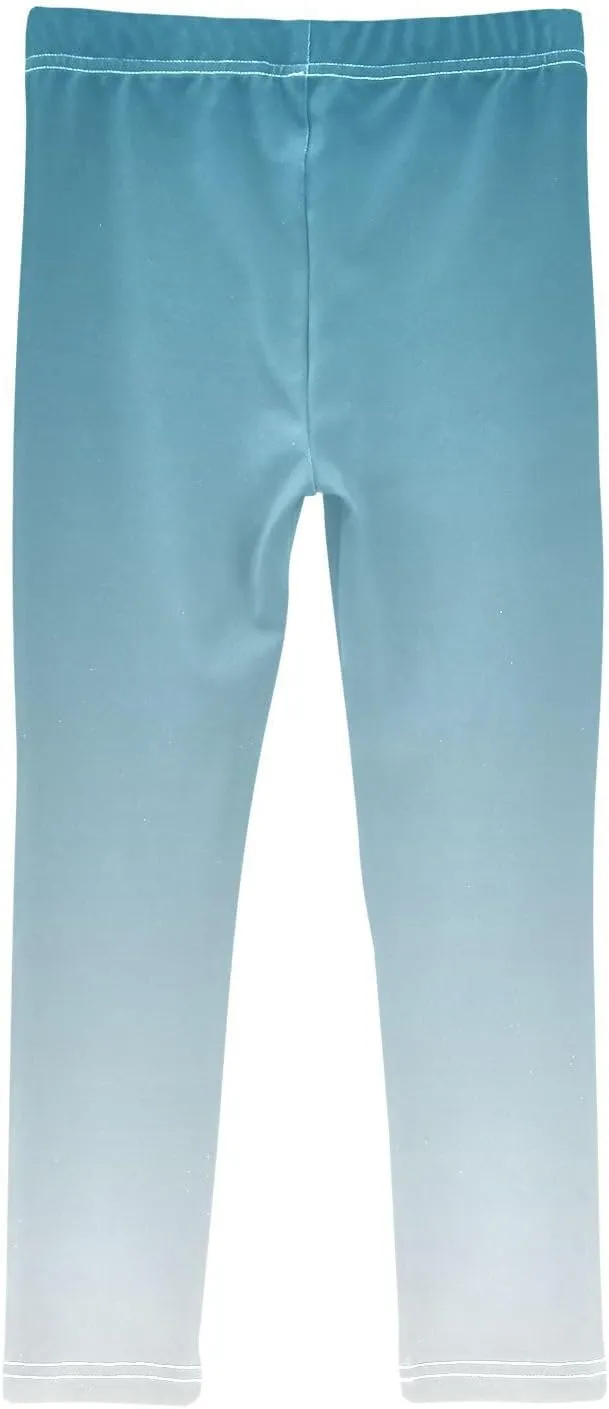 J JOYSAY Cyan Blue Teal Gradient Girls Leggings Girls' Jersey Legging Pants