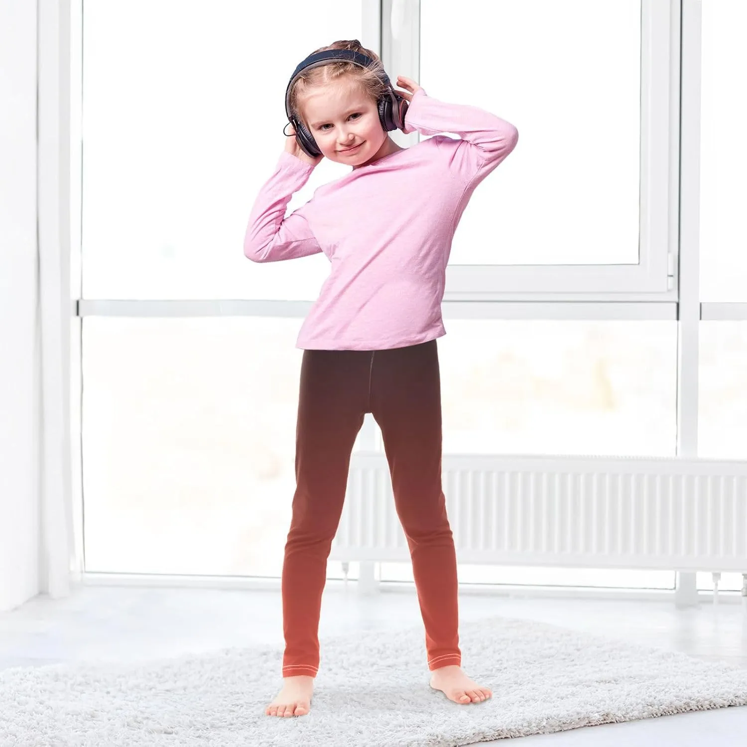 J JOYSAY Cyan Blue Teal Gradient Girls Leggings Girls' Jersey Legging Pants