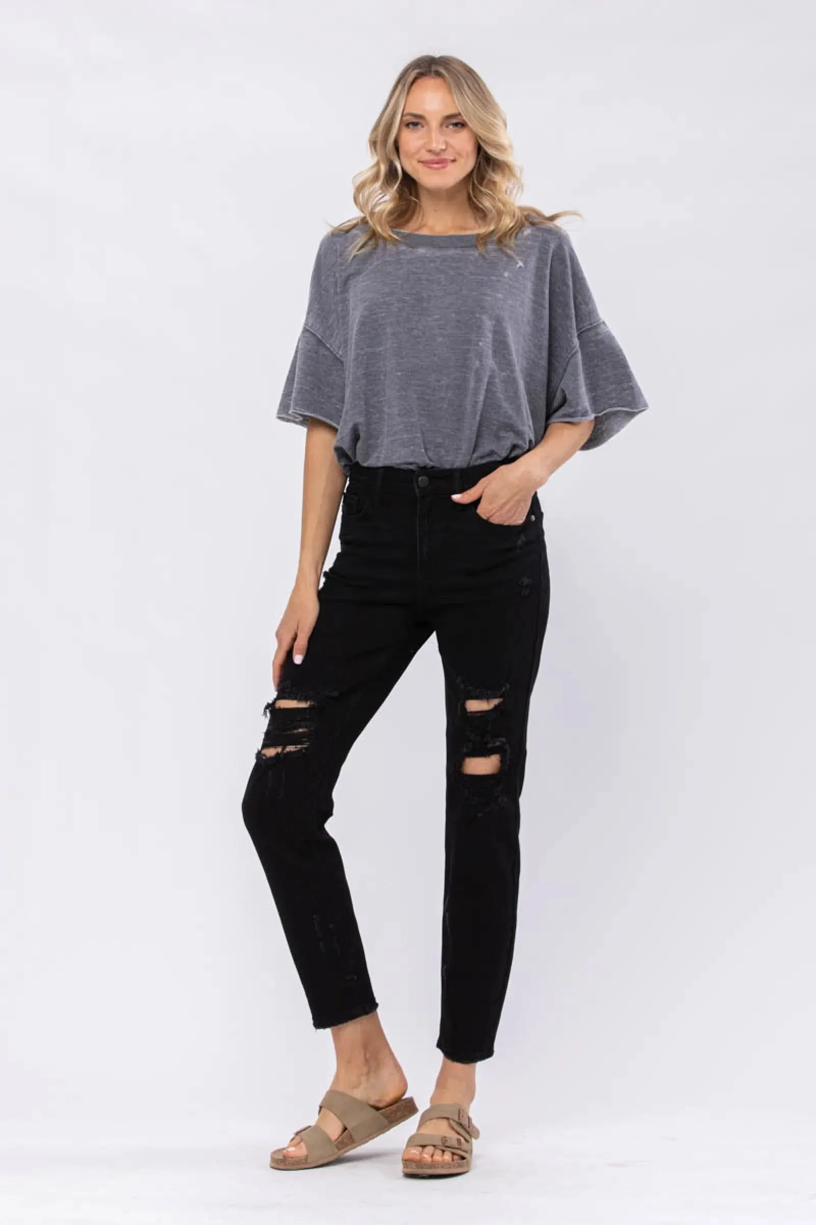 Judy Blue Plus Distressed Boyfriend