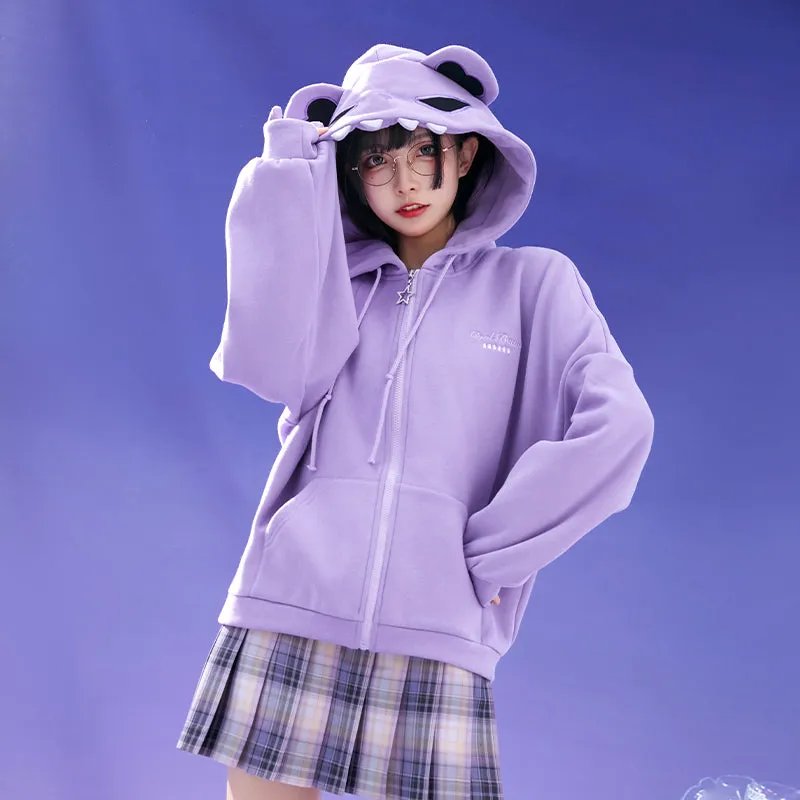 Kawaii Trendy Bear Hooded Cardigan