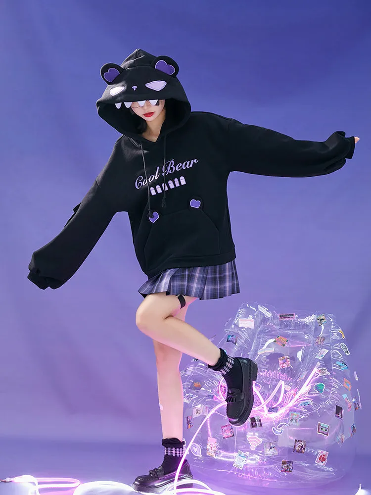 Kawaii Trendy Bear Hooded Cardigan