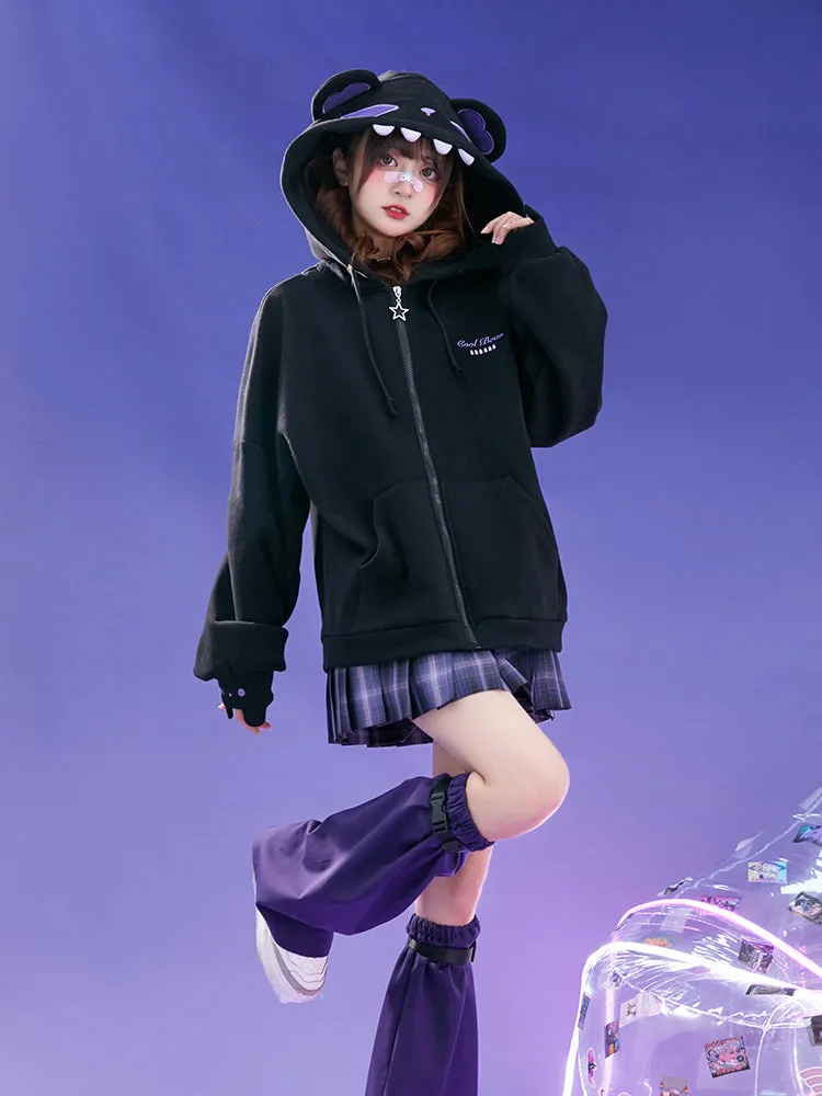 Kawaii Trendy Bear Hooded Cardigan