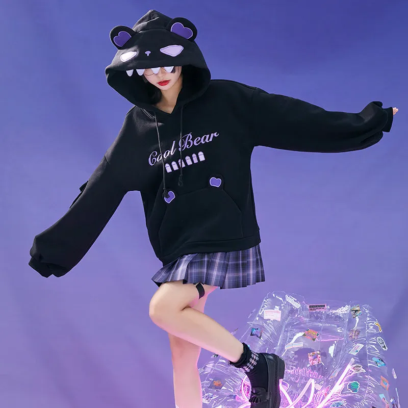 Kawaii Trendy Bear Hooded Cardigan