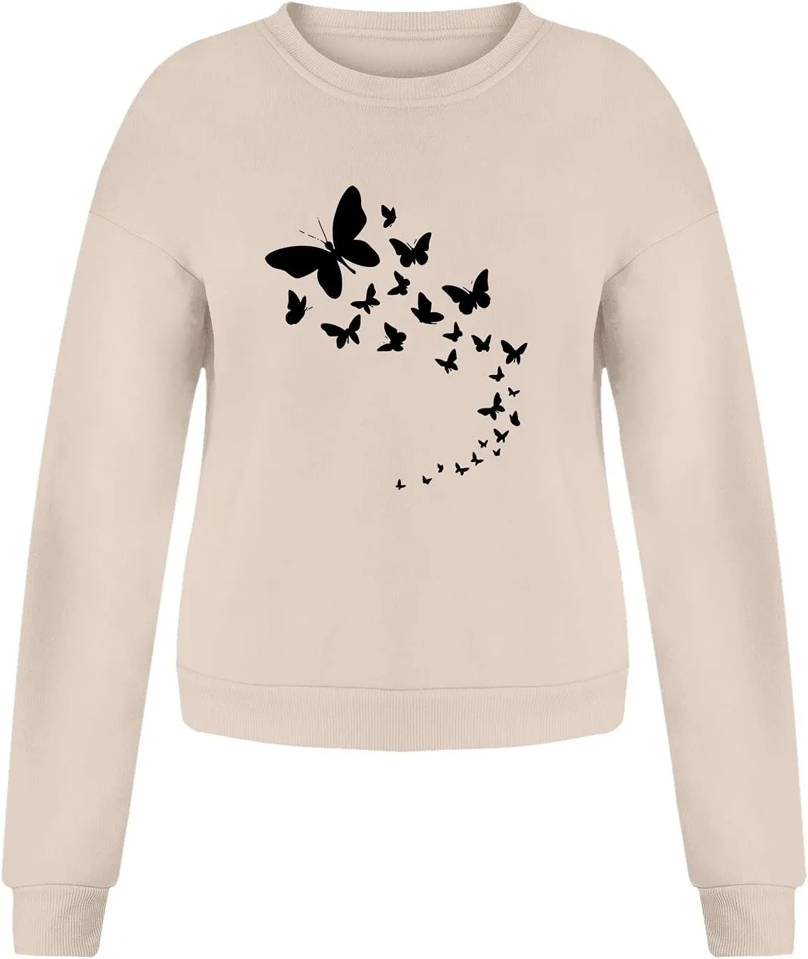 LCMTWX Womens Casual Funny Graphic Print Round Neck Long Sleeve Pullover Sweatshirt Oversized Crewneck Moon Fall Sweater Tops