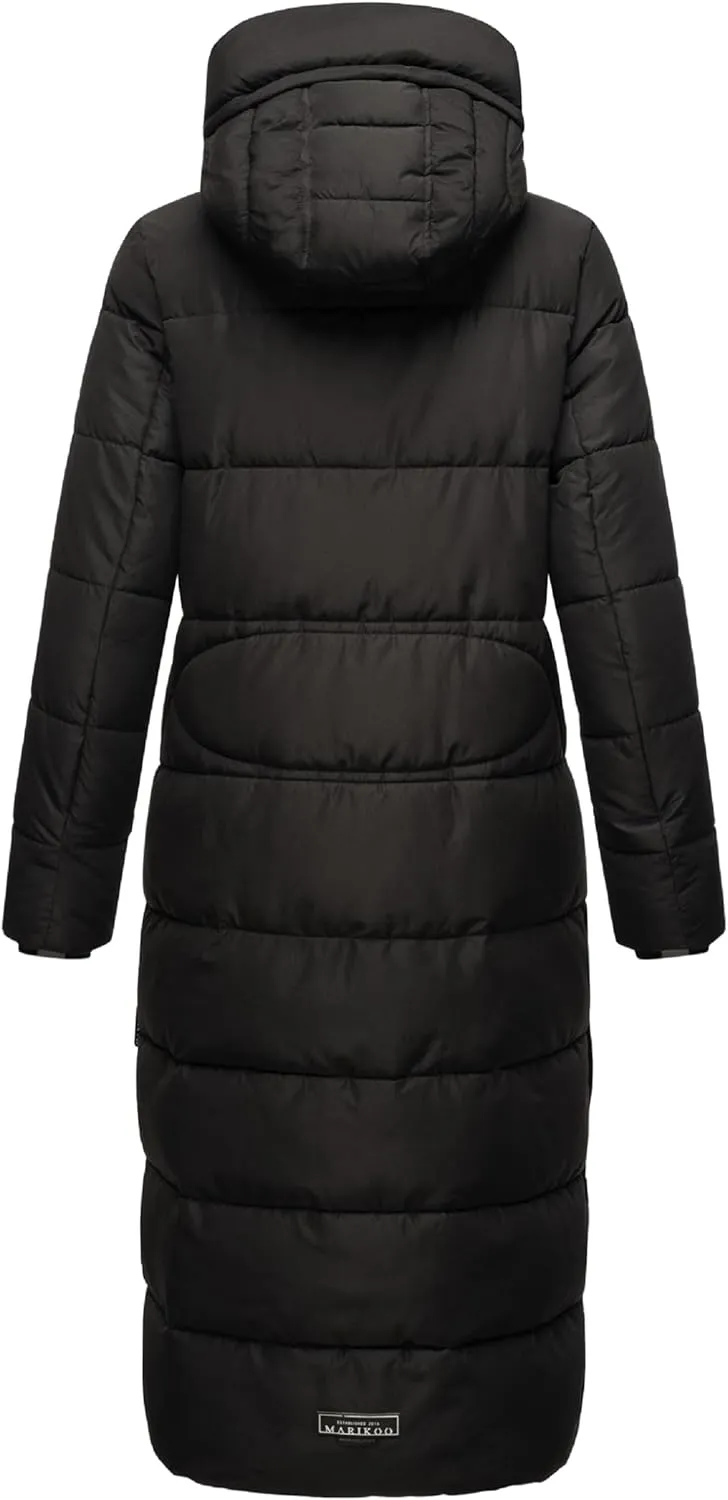 Long Fall & Winter Coat for Women | Detachable Hood | Quilted Women’s Calf-Length Jacket | Nadeshikoo XVI XS-5XL