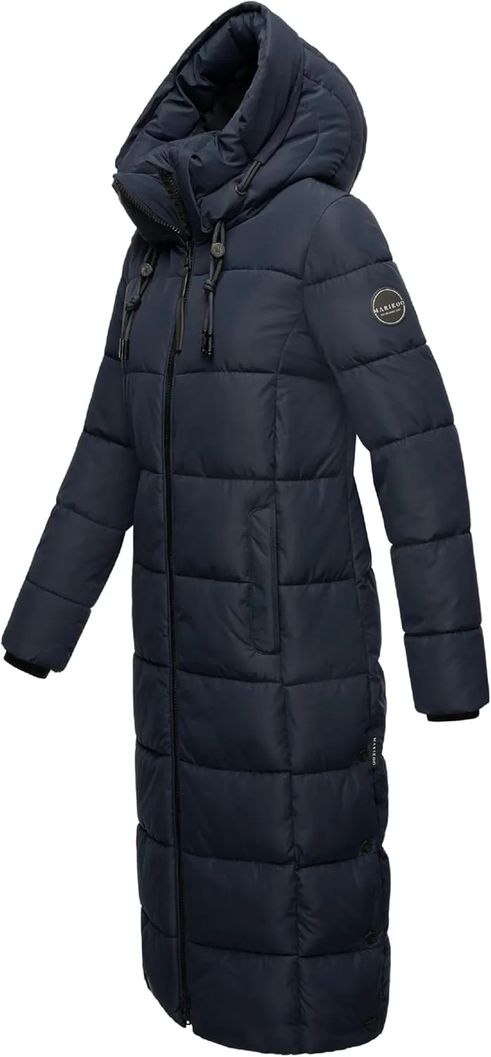 Long Fall & Winter Coat for Women | Detachable Hood | Quilted Women’s Calf-Length Jacket | Nadeshikoo XVI XS-5XL