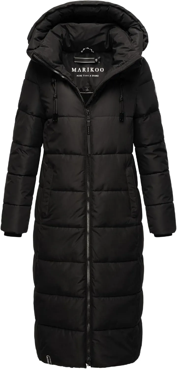 Long Fall & Winter Coat for Women | Detachable Hood | Quilted Women’s Calf-Length Jacket | Nadeshikoo XVI XS-5XL
